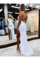 Velvet Sequin V-Neck Sleeveless Long Prom Dress / Evening Dress Essex