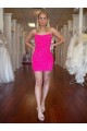 Velvet Sequin Spaghetti Straps Sleeveless Short Prom Dress Essex