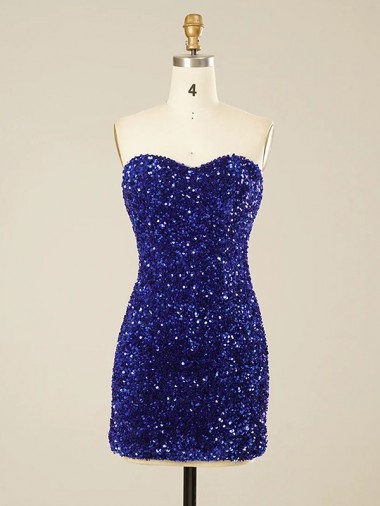 Velvet Sequin Sweetheart Sleeveless Short Prom Dress Essex