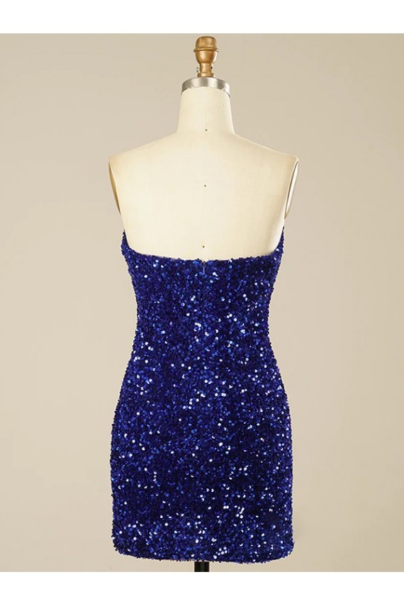 Velvet Sequin Sweetheart Sleeveless Short Prom Dress Essex