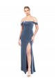 Stretch Velvet Off the Shoulder Sleeveless Long Prom Dress / Bridesmaid Dress Essex
