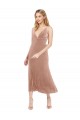 Stretch Velvet V-Neck Sleeveless V-Back Midi Length Prom Dress / Bridesmaid Dress Essex