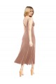 Stretch Velvet V-Neck Sleeveless V-Back Midi Length Prom Dress / Bridesmaid Dress Essex
