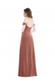 Stretch Velvet Off the Shoulder Sleeveless Cinnamon Rose Long Semi Formal Evening Dress / Prom Dress / Bridesmaid Dress Essex