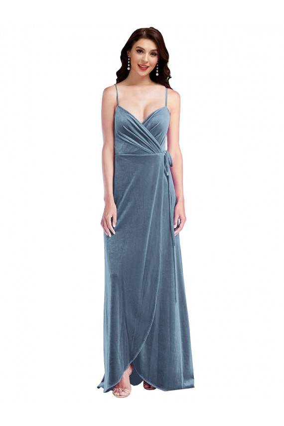 Stretch Velvet Sweetheart Sleeveless Low Back Long Semi Formal Evening Dress / Prom Dress / Bridesmaid Dress Essex