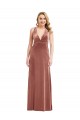 Stretch Velvet V-Neck Sleeveless Open Back Long Bridesmaid Dress / Evening Dress Essex