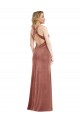 Stretch Velvet V-Neck Sleeveless Open Back Long Bridesmaid Dress / Evening Dress Essex