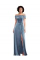 Stretch Velvet Off the Shoulder Sleeveless Long Semi Formal Evening Dress / Prom Dress / Bridesmaid Dress Essex