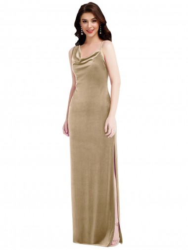 Stretch Velvet One Shoulder Sleeveless Long Black Tie Evening Gown / Prom Dress / Bridesmaid Dress Essex