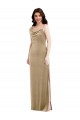 Stretch Velvet One Shoulder Sleeveless Long Black Tie Evening Gown / Prom Dress / Bridesmaid Dress Essex
