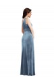 Stretch Velvet Off the Shoulder Sleeveless Long Bridesmaid Dress / Evening Dress Essex