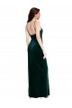 Stretch Velvet Spaghetti Straps Sleeveless Low Back Long Prom Dress / Bridesmaid Dress Essex