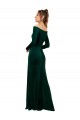 Stretch Velvet Off the Shoulder Long Sleeves Long Formal Evening Gown / Prom Dress / Bridesmaid Dress Essex