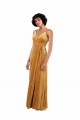 Stretch Velvet V-Neck Sleeveless V-Back Long Black Tie Evening Gown / Prom Dress / Bridesmaid Dress Essex