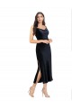 Stretch Velvet Cowl Neck Sleeveless Low Back Midi Length Formal Evening Gown / Prom Dress / Bridesmaid Dress Essex