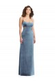 Stretch Velvet Square Neck Sleeveless Low Back Long Formal Evening Gown / Prom Dress / Bridesmaid Dress Essex