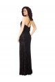 Floral Velvet & Stretch Velvet Spaghetti Straps Sleeveless Open Back Long Bridesmaid Dress Essex
