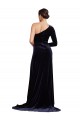 Stretch Velvet One Shoulder Long Sleeves Sweep Train Formal Evening Gown / Prom Dress / Bridesmaid Dress Essex