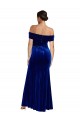 Stretch Velvet Off the Shoulder Sleeveless Royal Blue Long Formal Evening Gown / Prom Dress / Bridesmaid Dress Essex