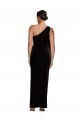 Stretch Velvet One Shoulder Sleeveless Black Long Formal Evening Gown / Prom Dress / Bridesmaid Dress Essex
