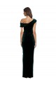 Stretch Velvet Off the Shoulder Sleeveless Long High Low Evening Gown / Prom Dress / Bridesmaid Dress Essex