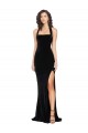 Stretch Velvet Halter Neck Sleeveless Low Back Long Semi Formal Evening Dress / Prom Dress / Bridesmaid Dress Essex