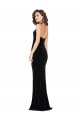 Stretch Velvet Halter Neck Sleeveless Low Back Long Semi Formal Evening Dress / Prom Dress / Bridesmaid Dress Essex