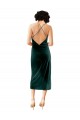 Stretch Velvet Spaghetti Straps Sleeveless Open Back Midi Length Formal Dress / Bridesmaid Dress Essex