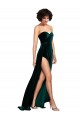 Stretch Velvet Sweetheart Sleeveless Low Back Sweep Train Semi Formal Evening Dress / Prom Dress / Bridesmaid Dress Essex