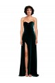 Stretch Velvet Sweetheart Sleeveless Low Back Sweep Train Semi Formal Evening Dress / Prom Dress / Bridesmaid Dress Essex